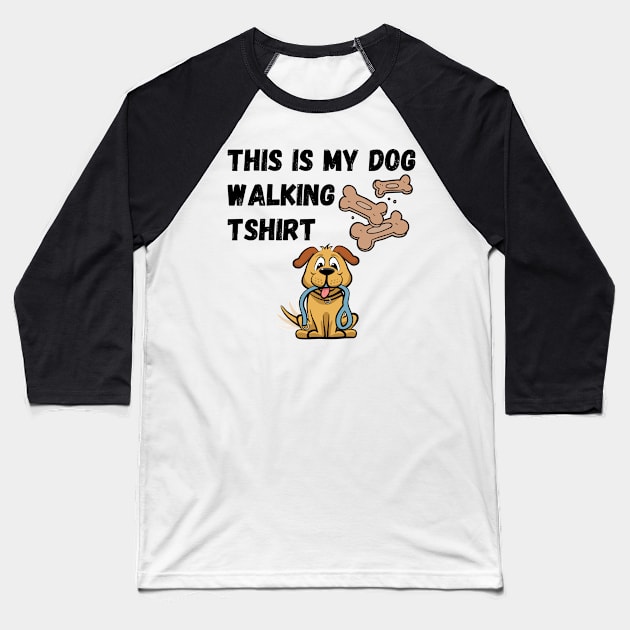 Dog Walking Baseball T-Shirt by Calvin Apparels